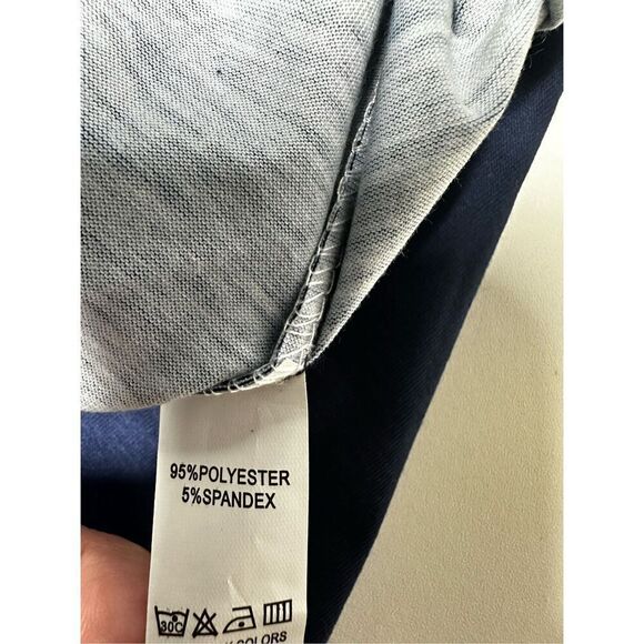 Women Round Neck Anchor Print Short Sleeve T-Shirt Blue White Size 2XL - Picture 6 of 9